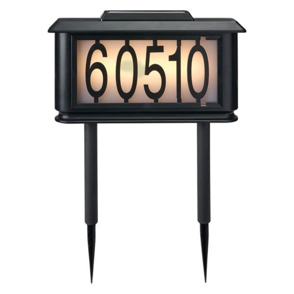 Casalux Solar Lighted Home Address Stake Or Wall Mounted NEW